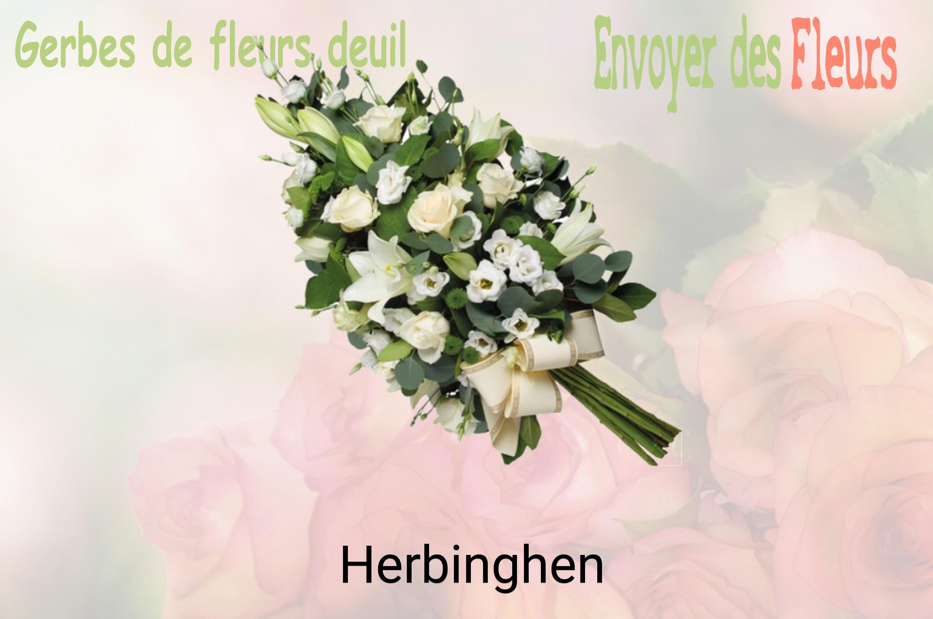 Gerbe de fleurs de deuil livrée à Herbinghen